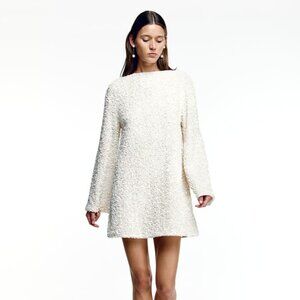 White Sequined Tie-back Dress